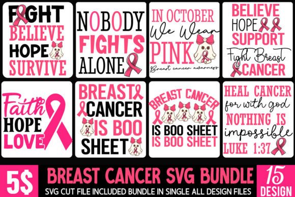 Breast Cancer SVG Bundle: Graphics for T-Shirt Designs