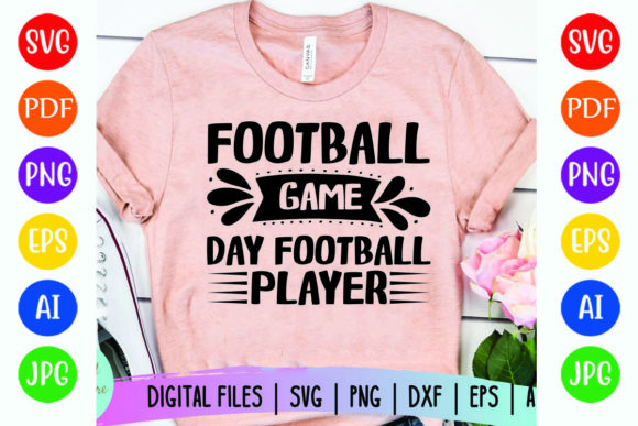 Football Game Day Player Graphics for T-Shirt Designs