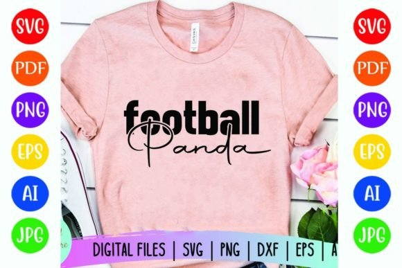 Football Panda Graphics for T-Shirt Designs