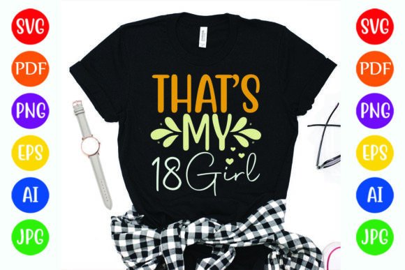 Football That s My 18 Girl T-Shirt Graphics