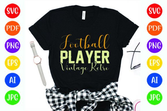 Funny Football Player Vintage Retro Graphics