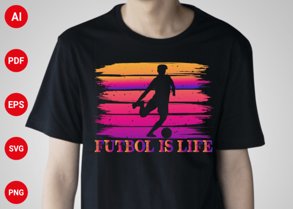 Futbol is Life: Retro Graphics for T-Shirt Designs