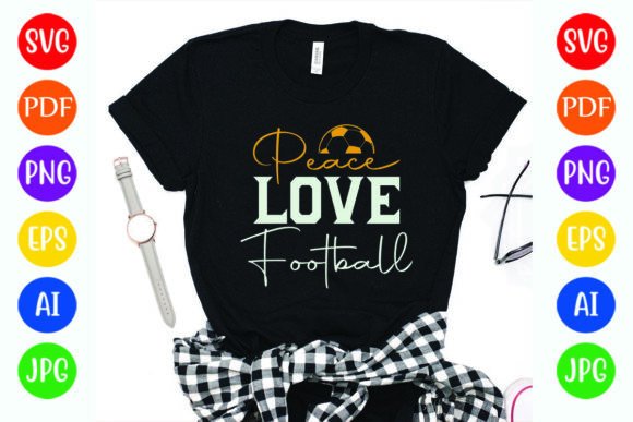 Peace Love Football T-Shirt Graphics for Bloggers