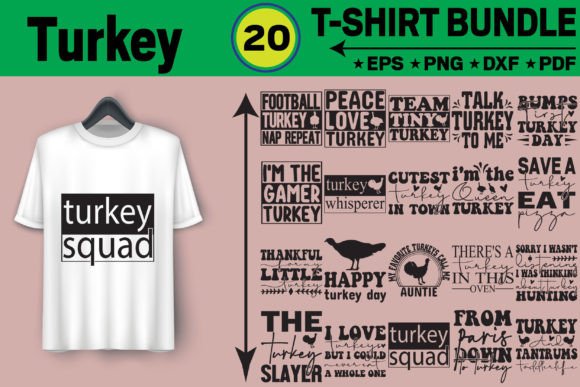 Turkey T-Shirt Design Bundle: Graphics for Crafters